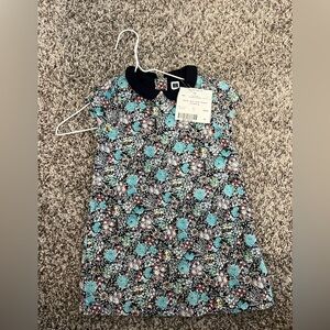 Janie and Jack Floral corduroy Dress - Navy and Multicolor